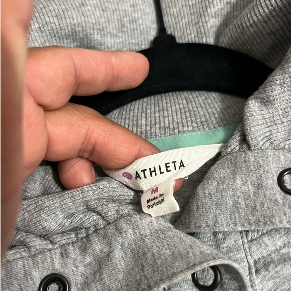 Athleta Women's Cozy Up Organic Cotton Grey Snap Button Front Dress Grey Size M - Picture 6 of 8